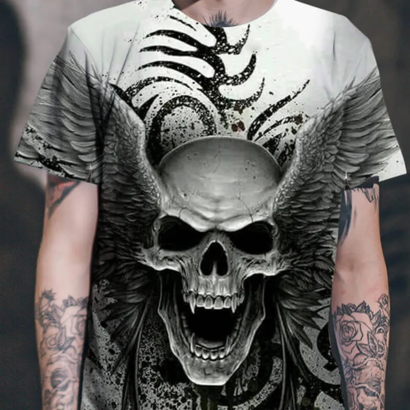 Winged Skull Polyester T-shirt sold by GTHIC product image thumbnail 2