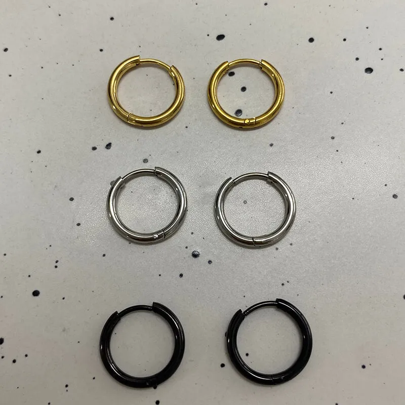 3 Pairs Minimalist Stainless Steel Hoop Earrings sold by GTHIC