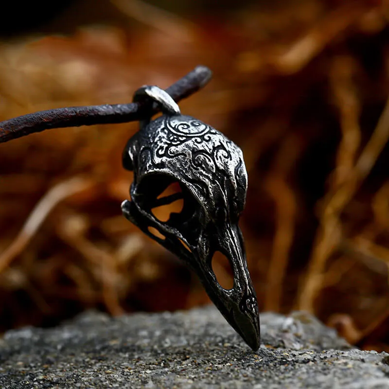 Retro Raven Stainless Steel Skull Pendant sold by GTHIC
