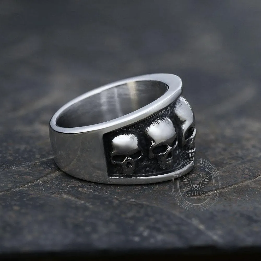 Five Skulls Stainless Steel Ring sold by GTHIC product image thumbnail 4