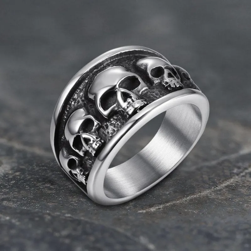 Five Skulls Stainless Steel Ring sold by GTHIC