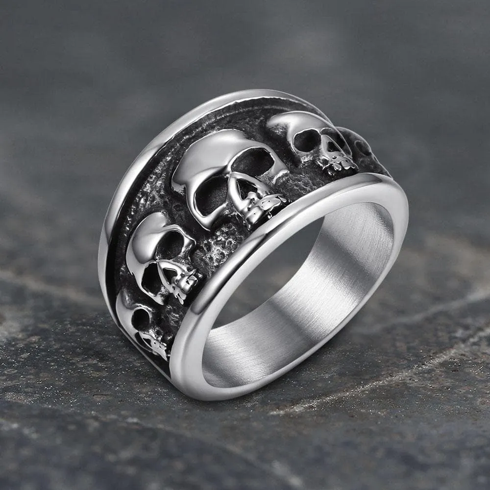 Five Skulls Stainless Steel Ring sold by GTHIC