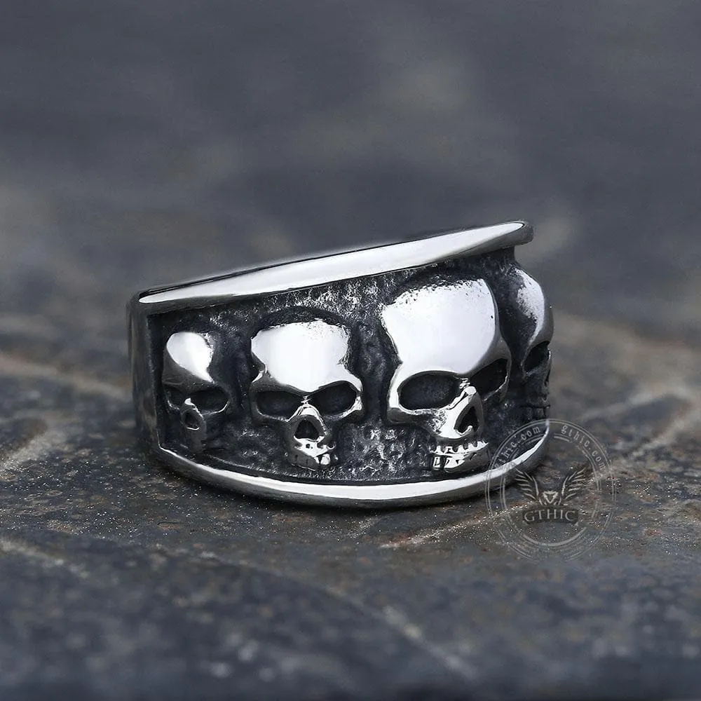 Five Skulls Stainless Steel Ring sold by GTHIC product image thumbnail 3