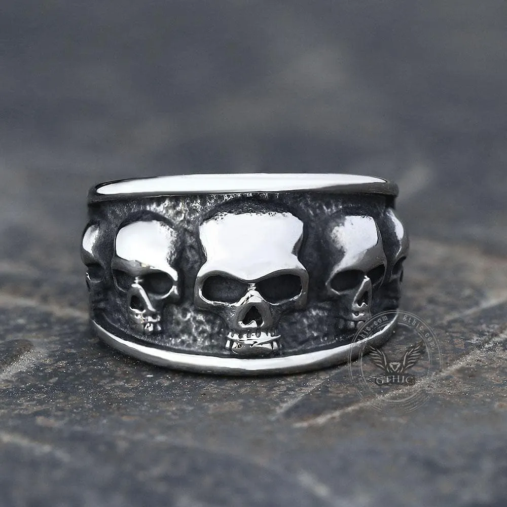 Five Skulls Stainless Steel Ring sold by GTHIC product image thumbnail 5