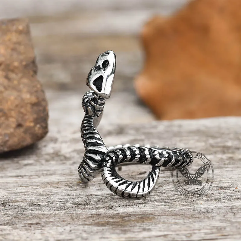 Snake Vertebrae Bone Stainless Steel Skull Ring sold by GTHIC product image thumbnail 5