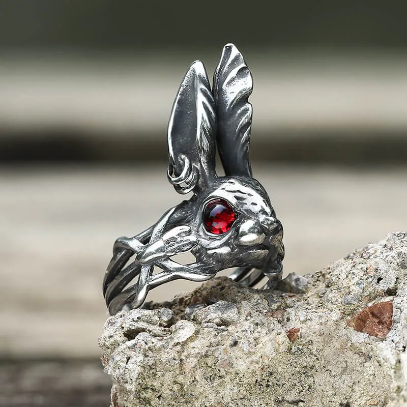 Red Eyes Rabbit Stainless Steel Animal Ring sold by GTHIC product image thumbnail 4