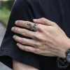 Snake Vertebrae Bone Stainless Steel Skull Ring sold by GTHIC