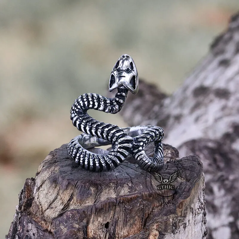Snake Vertebrae Bone Stainless Steel Skull Ring sold by GTHIC product image thumbnail 4