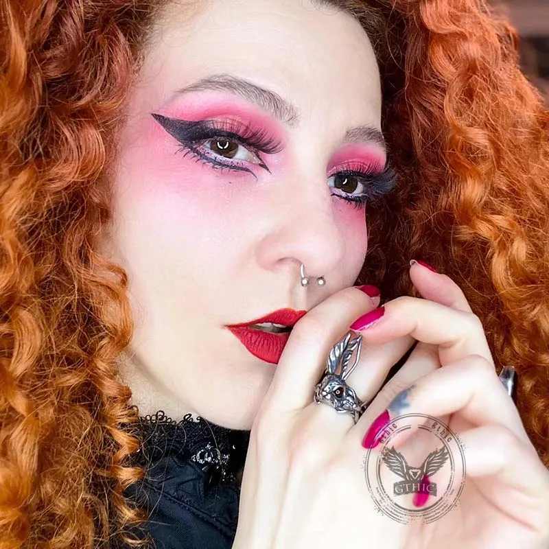 Red Eyes Rabbit Stainless Steel Animal Ring sold by GTHIC product image thumbnail 2