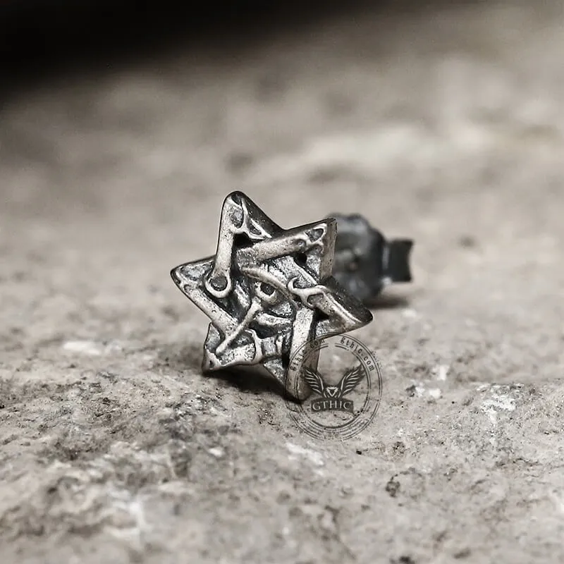 Star Of David All Seeing Eye Sterling Silver Stud Earring sold by GTHIC product image thumbnail 3