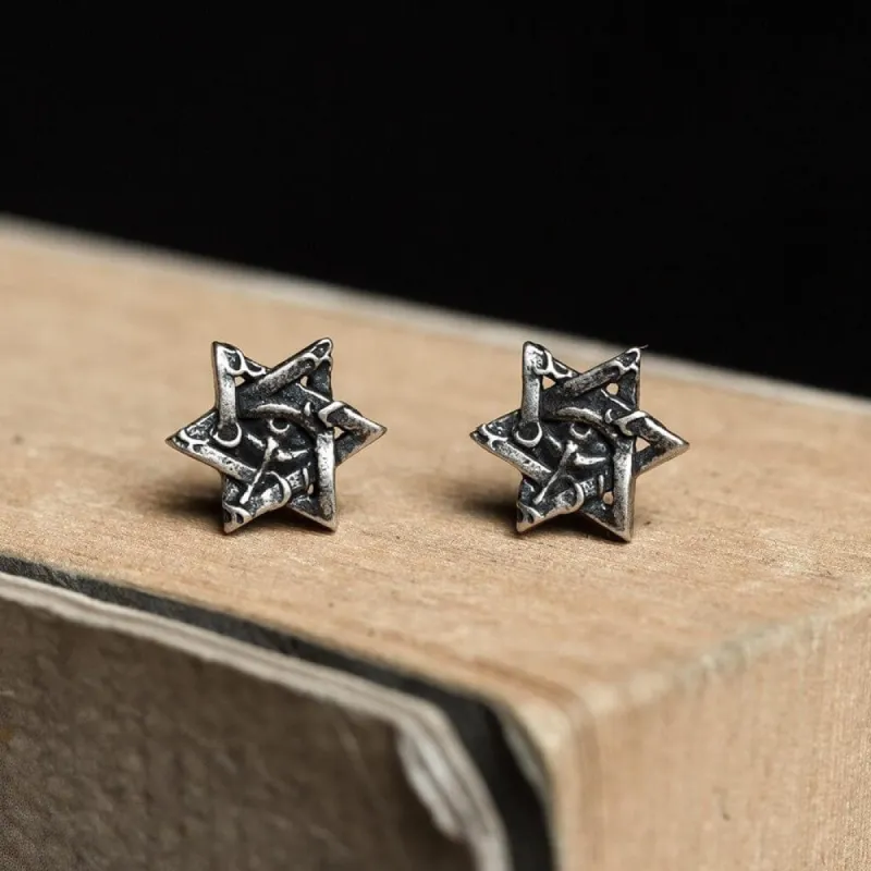 Star Of David All Seeing Eye Sterling Silver Stud Earring sold by GTHIC