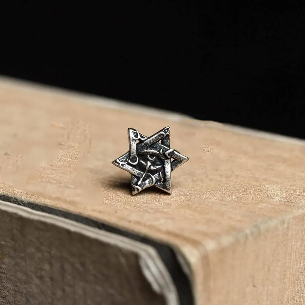 Star Of David All Seeing Eye Sterling Silver Stud Earring sold by GTHIC product image thumbnail 5