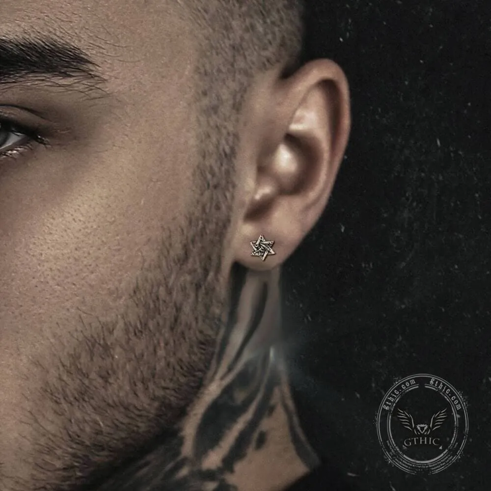 Star Of David All Seeing Eye Sterling Silver Stud Earring sold by GTHIC product image thumbnail 2