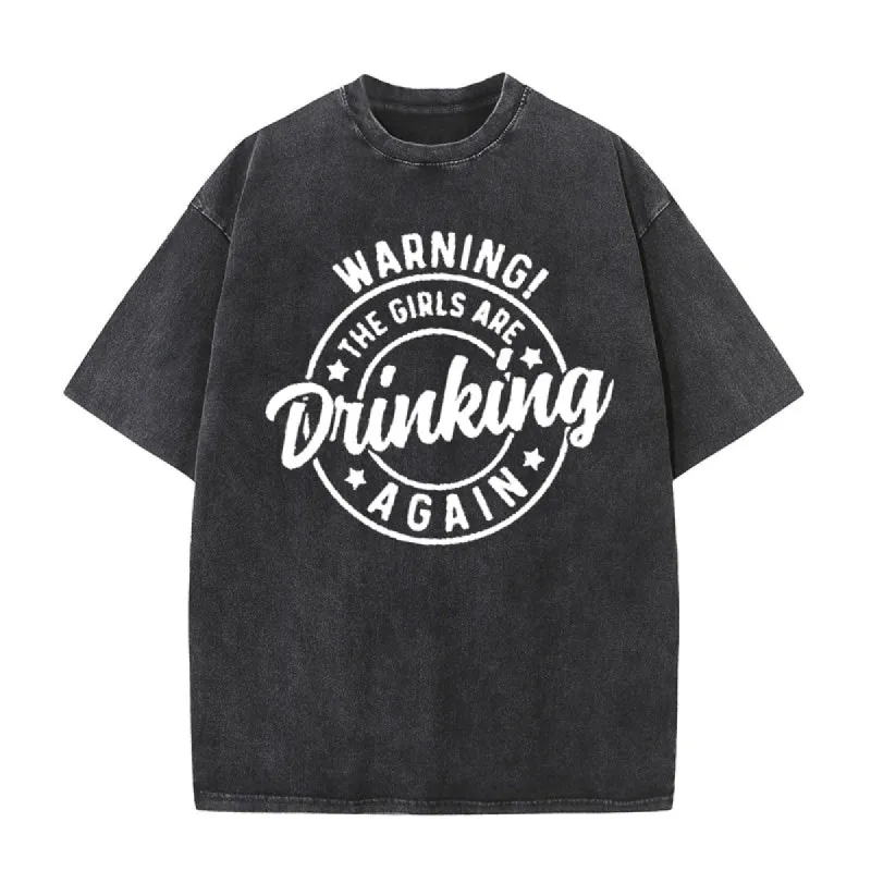 Vintage Washed Funny Drinking Short Sleeve T-shirt sold by GTHIC