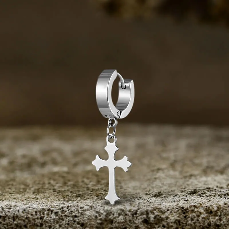Simple Cross Design Stainless Steel Earrings sold by GTHIC product image thumbnail 4
