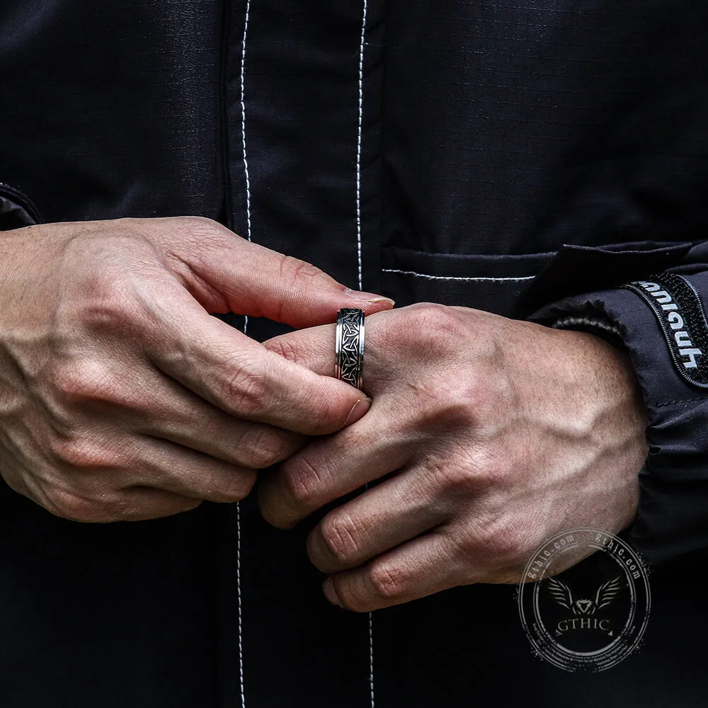 Celtic Triangle Knot Stainless Steel Viking Spinner Ring sold by GTHIC product image thumbnail 3