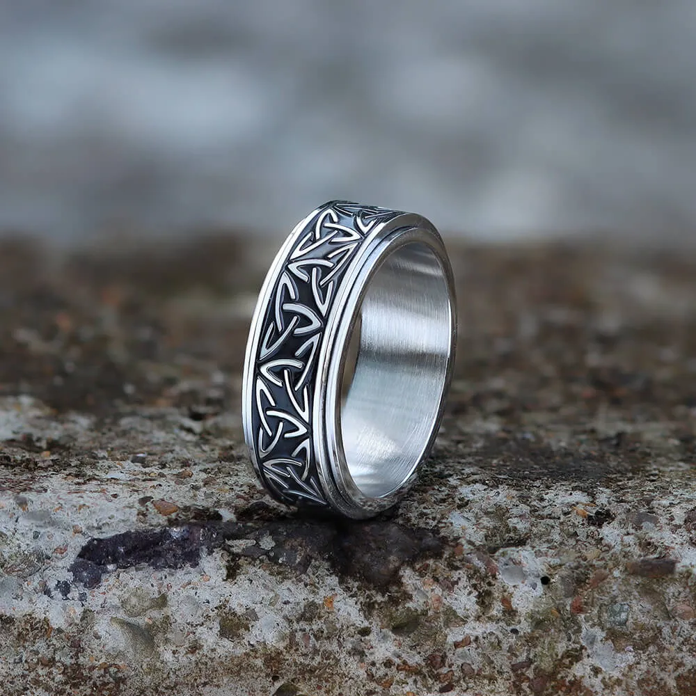 Celtic Triangle Knot Stainless Steel Viking Spinner Ring sold by GTHIC