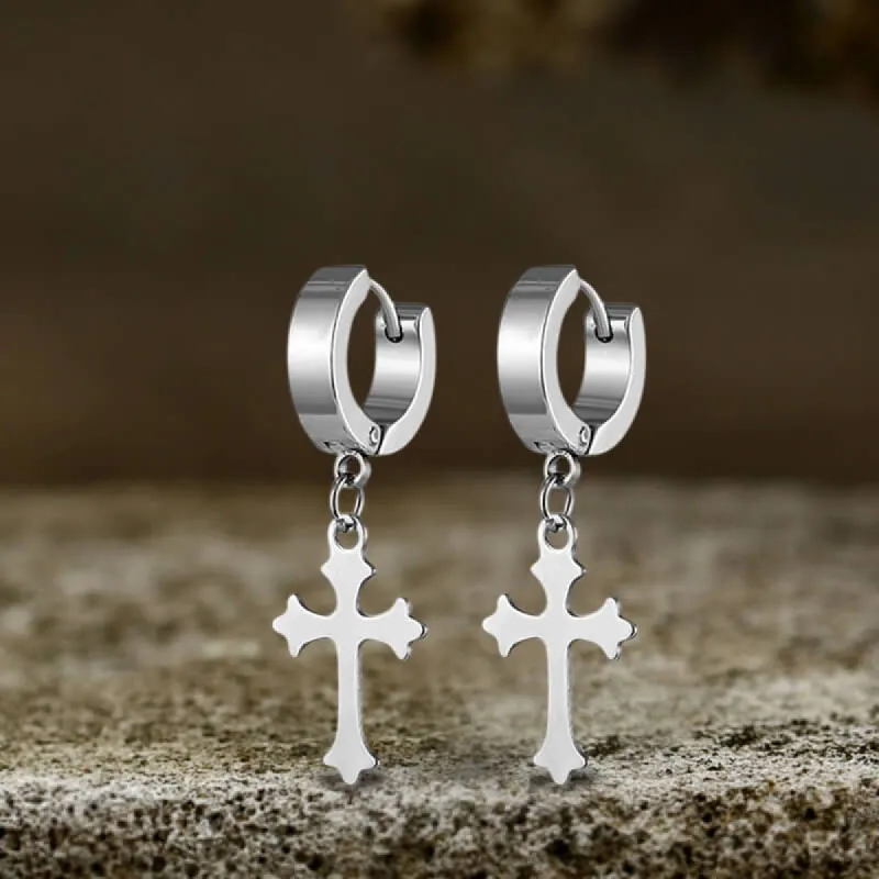 Simple Cross Design Stainless Steel Earrings sold by GTHIC