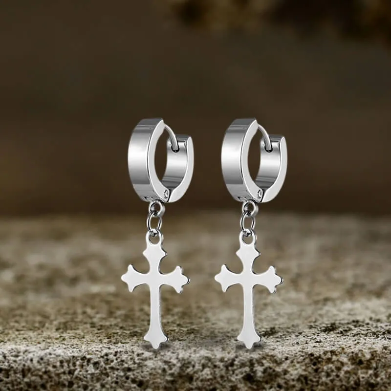 Simple Cross Design Stainless Steel Earrings sold by GTHIC