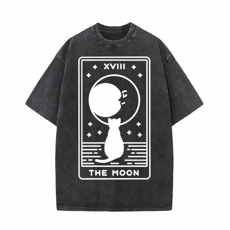 The Moon Tarot Card Vintage Washed T-shirt sold by GTHIC