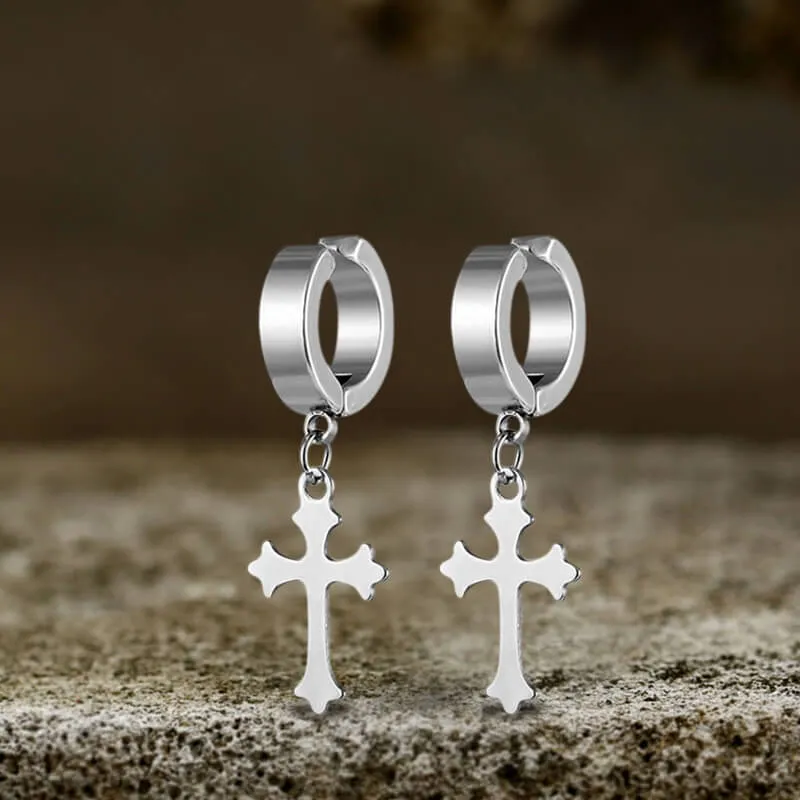 Simple Cross Design Stainless Steel Earrings sold by GTHIC product image thumbnail 5