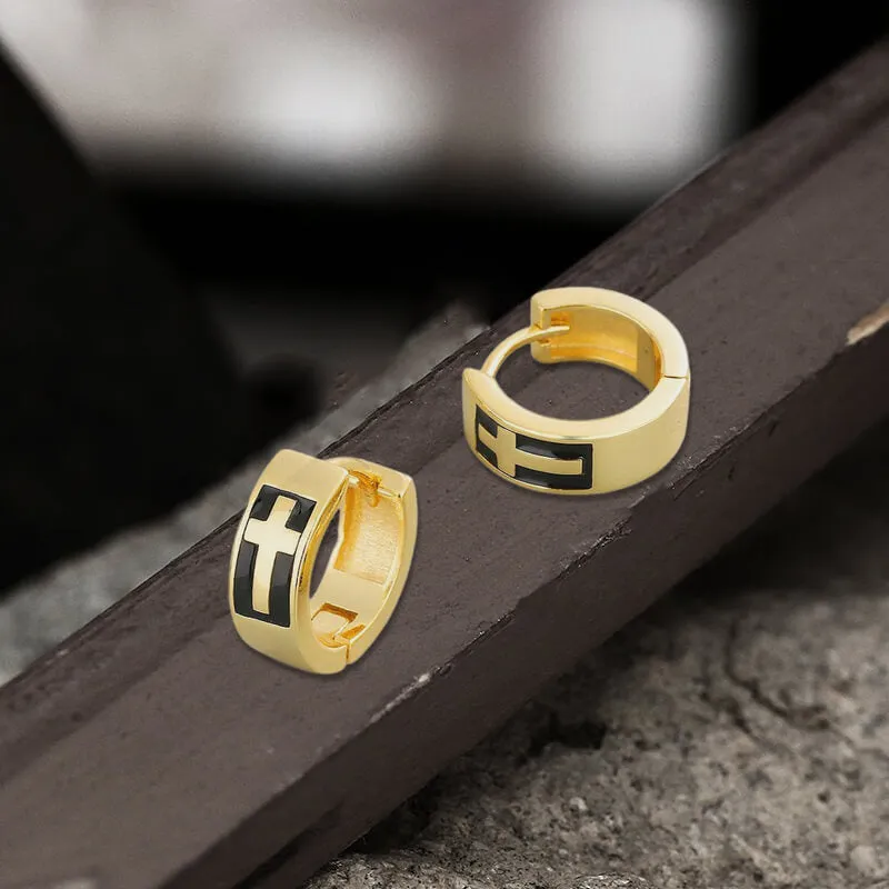 Simple Cross Sterling Silver Earrings sold by GTHIC product image thumbnail 3