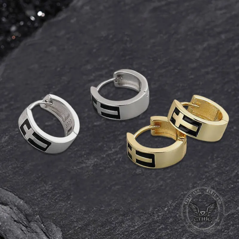 Simple Cross Sterling Silver Earrings sold by GTHIC product image thumbnail 2