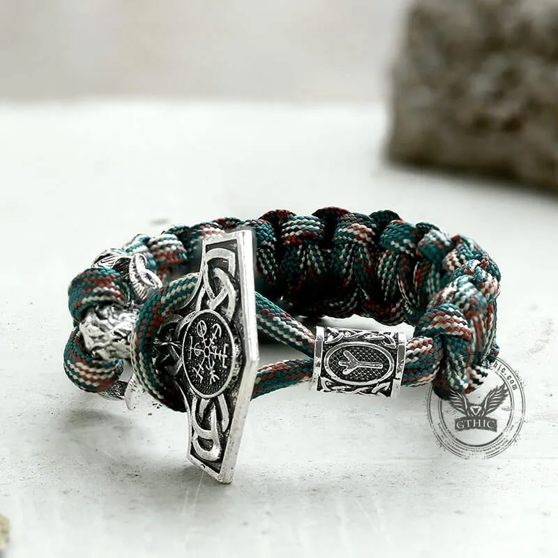 Viking Symbols Goat Head Alloy Paracord Bracelet sold by GTHIC product image thumbnail 4