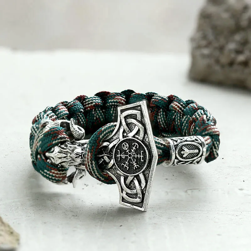 Viking Symbols Goat Head Alloy Paracord Bracelet sold by GTHIC product image thumbnail 3