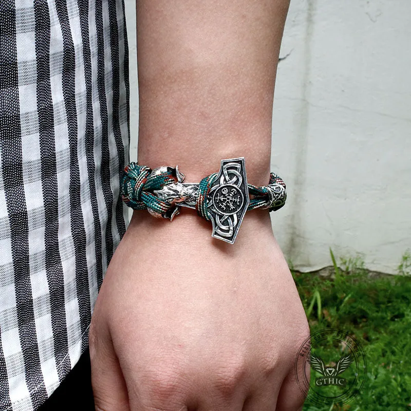 Viking Symbols Goat Head Alloy Paracord Bracelet sold by GTHIC product image thumbnail 2