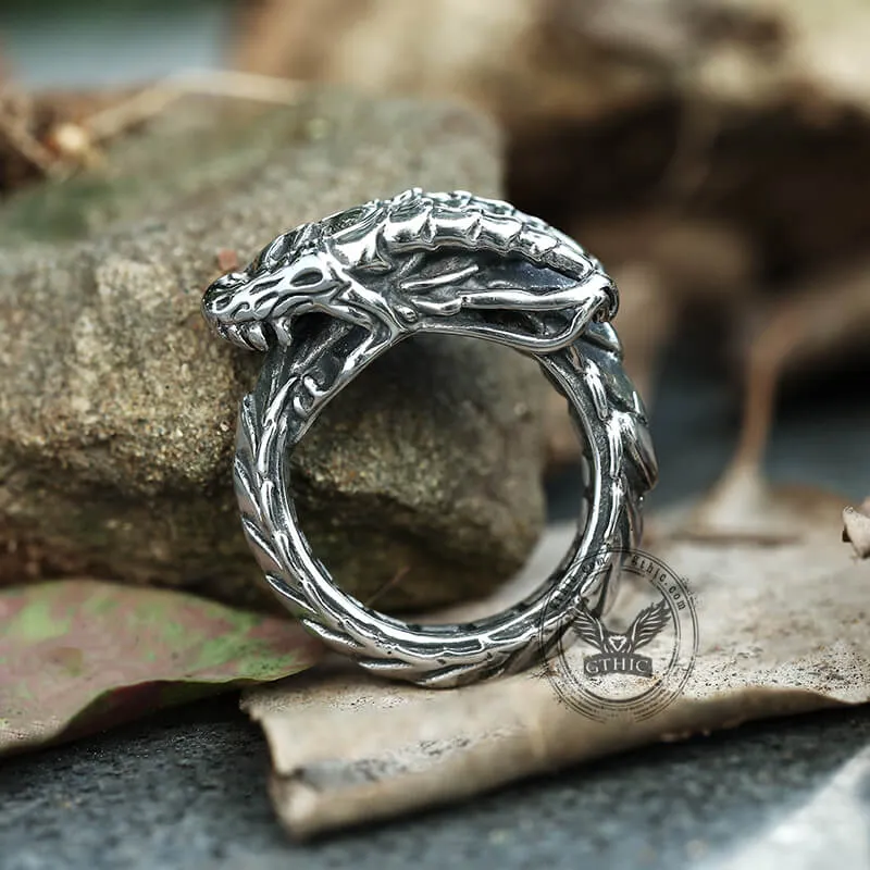 Ouroboros Dragon Stainless Steel Ring Necklace Set sold by GTHIC product image thumbnail 5