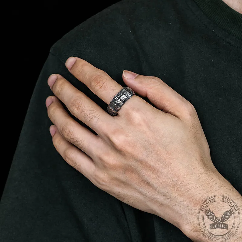 Vintage Dragon Scales Stainless Steel Ring sold by GTHIC product image thumbnail 2