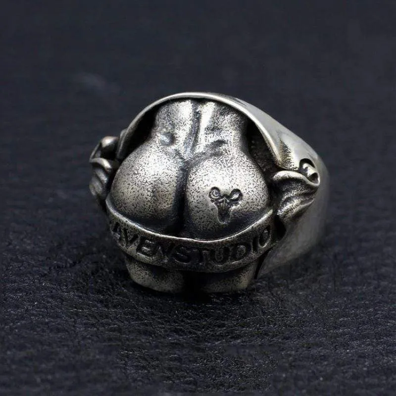 Butt Shaped Sterling Silver Ring sold by GTHIC