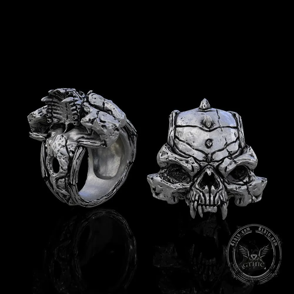 Mysterious Alien Sterling Silver Skull Ring sold by GTHIC product image thumbnail 3