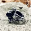 Mysterious Alien Sterling Silver Skull Ring sold by GTHIC
