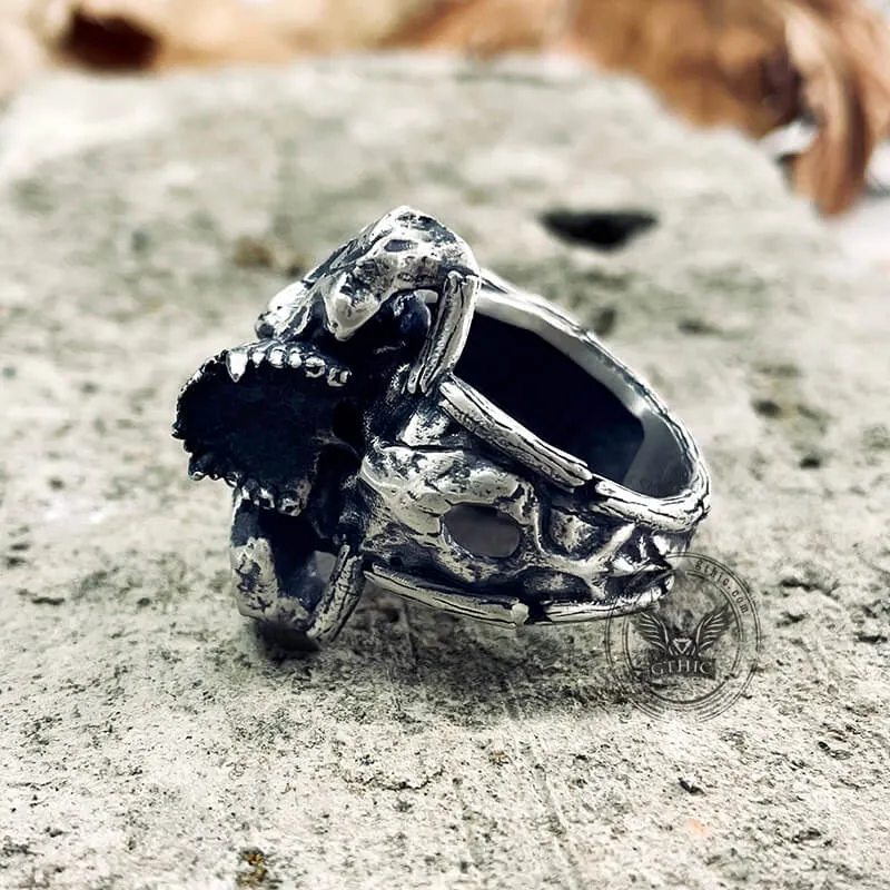 Mysterious Alien Sterling Silver Skull Ring sold by GTHIC product image thumbnail 5
