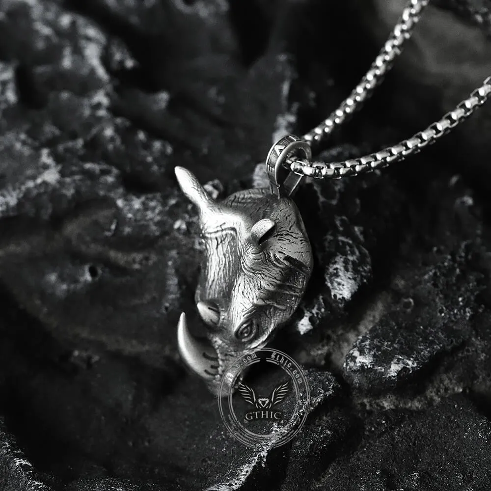 Wild Rhinoceros Pure Tin Necklace sold by GTHIC product image thumbnail 3