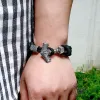 Black Thor’s Hammer Stainless Steel Viking Paracord Bracelet sold by GTHIC