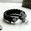 Black Thor’s Hammer Stainless Steel Viking Paracord Bracelet sold by GTHIC
