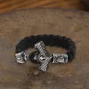 Black Thor’s Hammer Stainless Steel Viking Paracord Bracelet sold by GTHIC