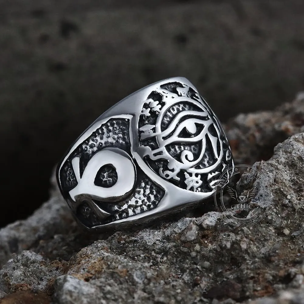 Eye of Ra Ankh Cross Stainless Steel Egypt Ring sold by GTHIC product image thumbnail 3