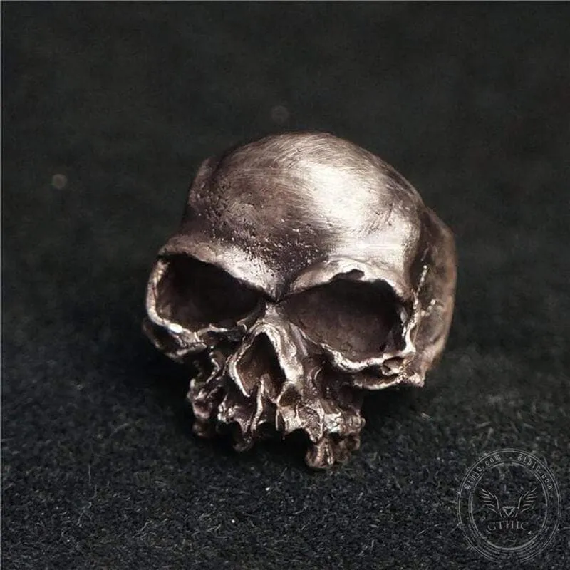 Dark Retro Sterling Silver Skull Ring sold by GTHIC