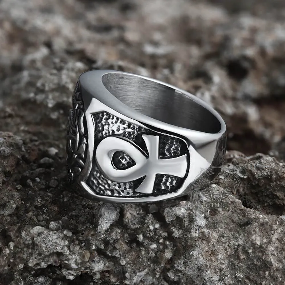 Eye of Ra Ankh Cross Stainless Steel Egypt Ring sold by GTHIC product image thumbnail 5