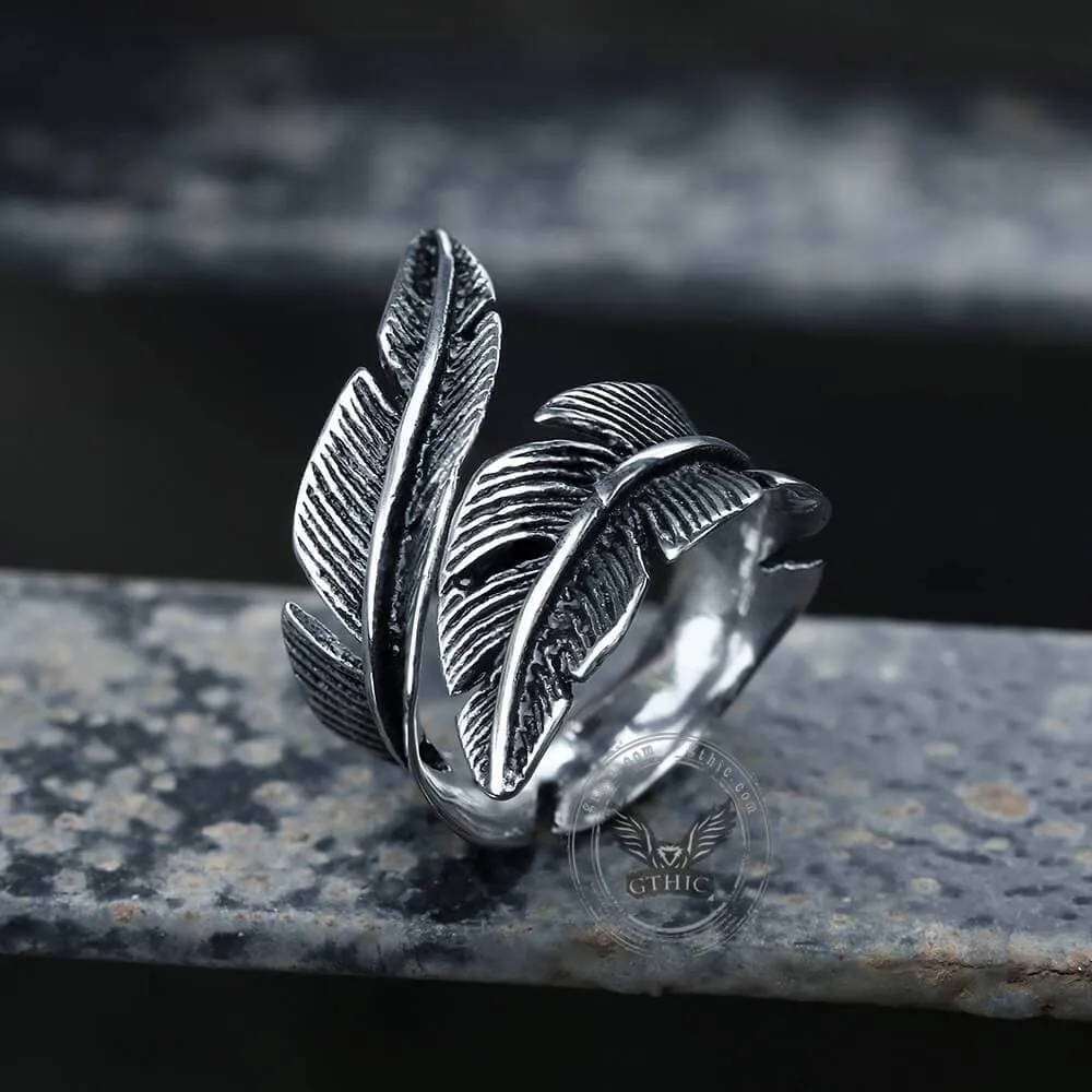 Retro Feather Stainless Steel Ring sold by GTHIC product image thumbnail 4