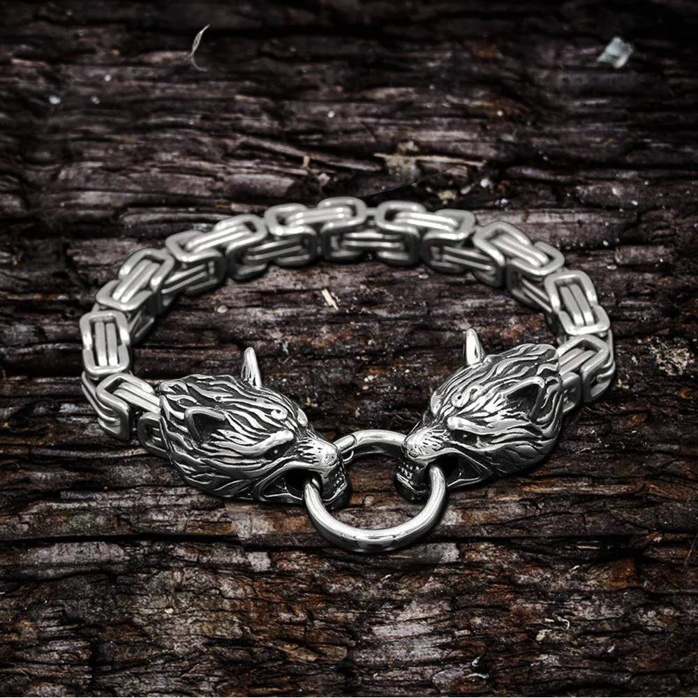 Celtic Wolf Stainelss Steel Beast Viking Bracelet sold by GTHIC