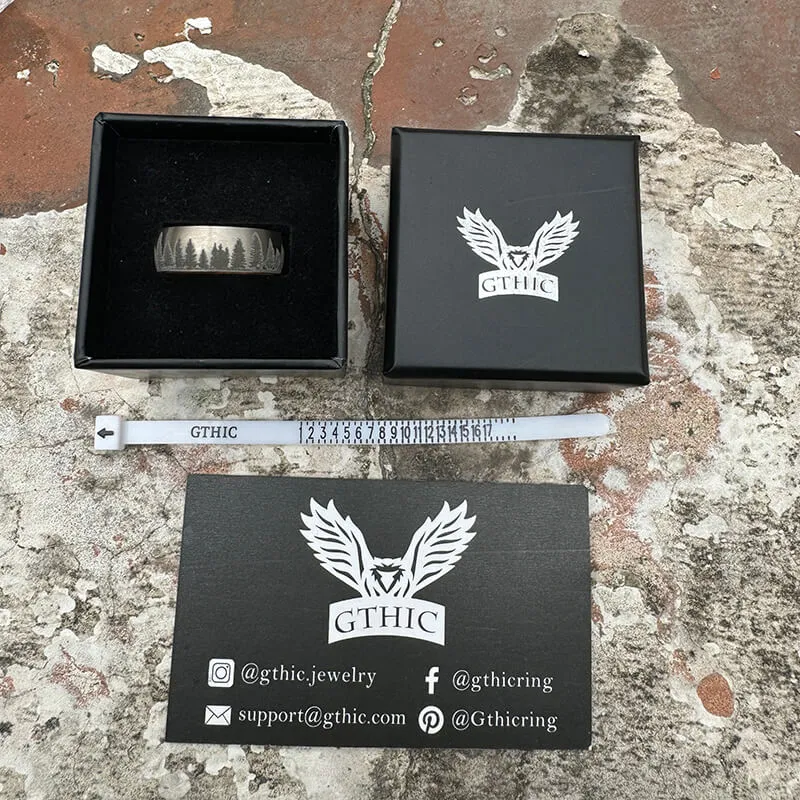 Pine Forest Titanium Wood Ring sold by GTHIC product image thumbnail 5