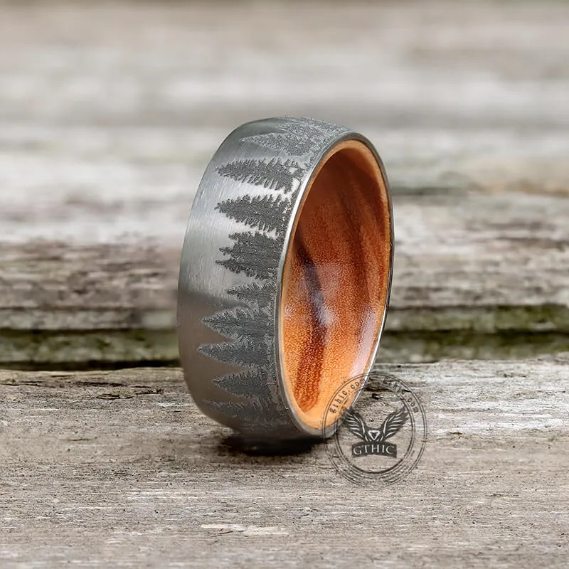 Pine Forest Titanium Wood Ring sold by GTHIC product image thumbnail 3