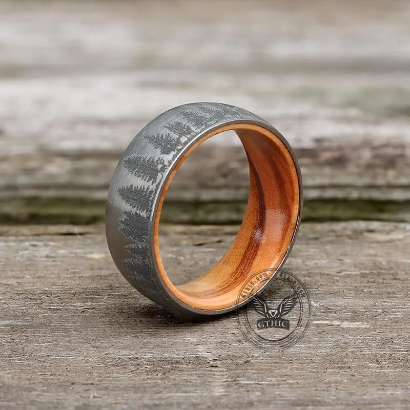 Pine Forest Titanium Wood Ring sold by GTHIC product image thumbnail 4