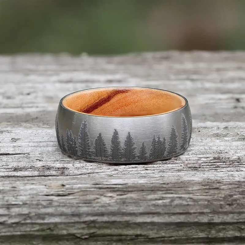 Pine Forest Titanium Wood Ring sold by GTHIC