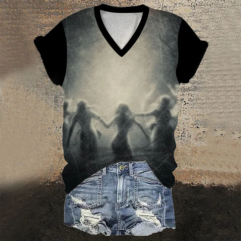 Gothic Twilight Dance V-Neck Short Sleeve T-Shirt sold by GTHIC